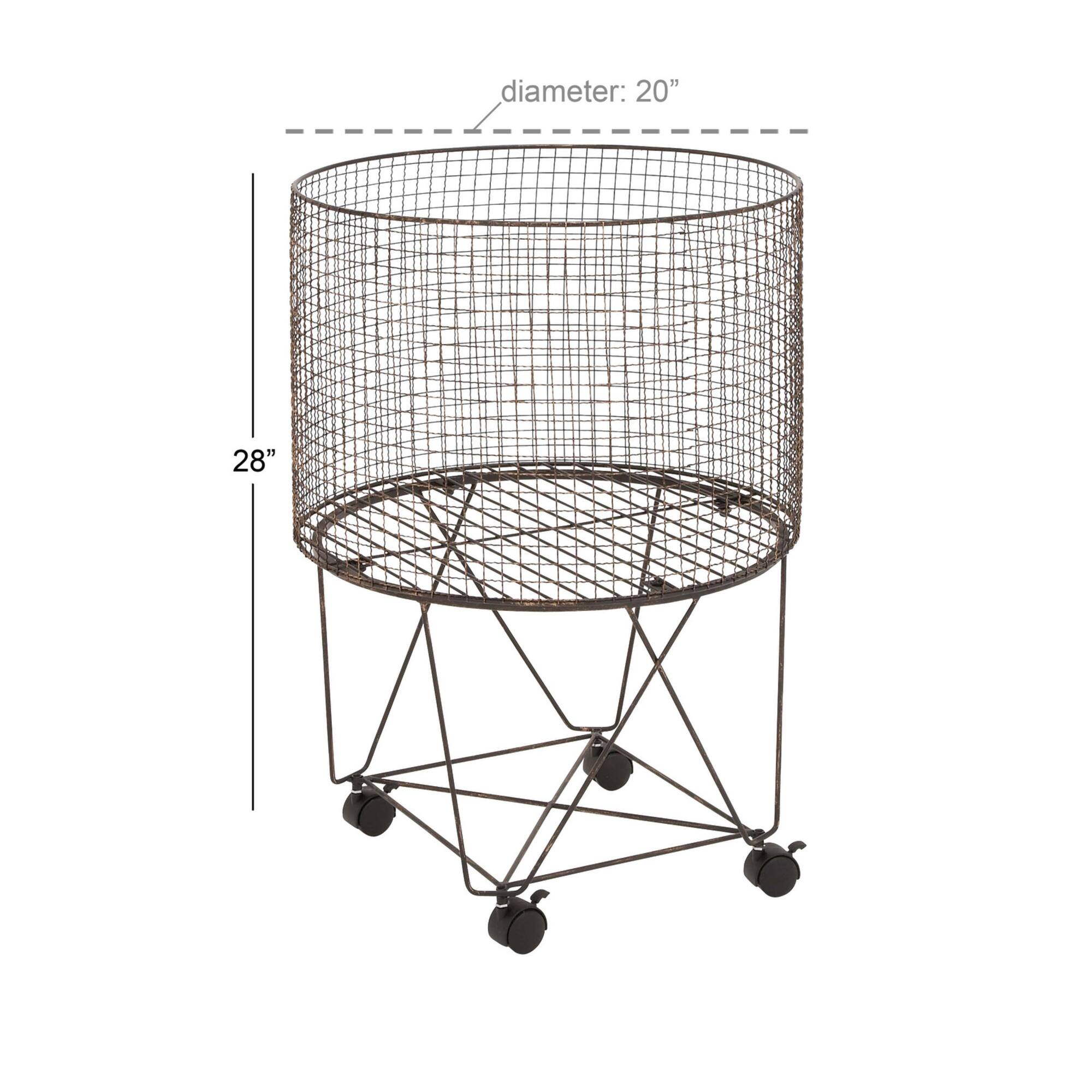 Bronze Farmhouse Metal Storage Cart